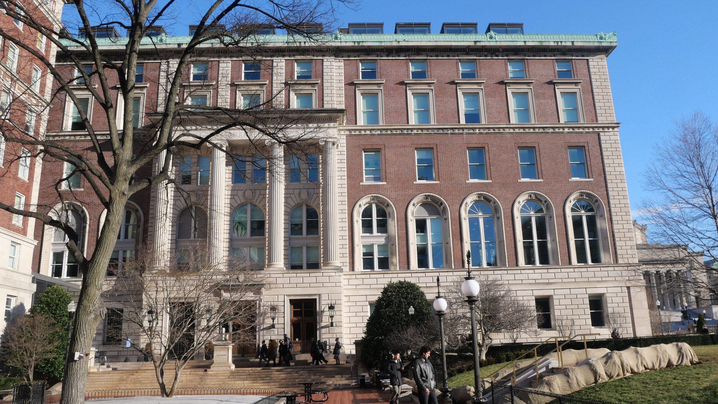 Pulitzer Hall at Columbia University on a sunny winter morning